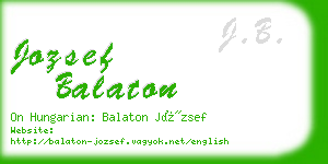 jozsef balaton business card